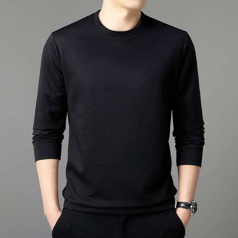 Striped Men's Jacquard Crewneck