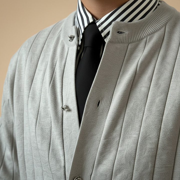 MARCO TIZIANO STRIPED CARDIGAN
