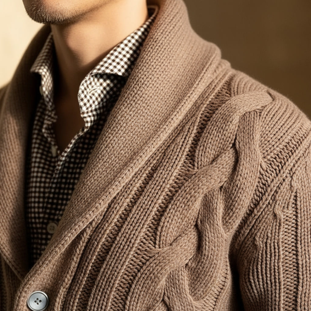 GIUSEPPE ADRIANO CABLE KNIT CARDIGAN