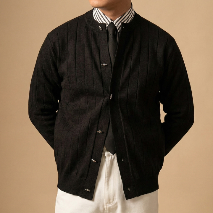 MARCO TIZIANO STRIPED CARDIGAN