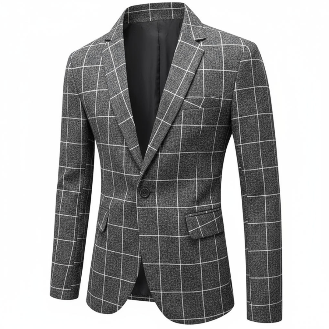 ENZO RAFFAELE CHECKED TAILORED BLAZER