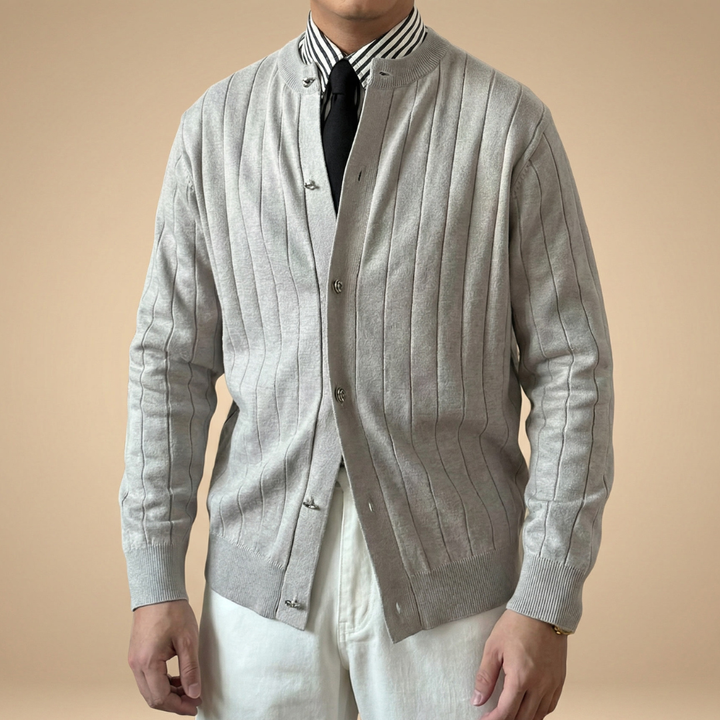 MARCO TIZIANO STRIPED CARDIGAN