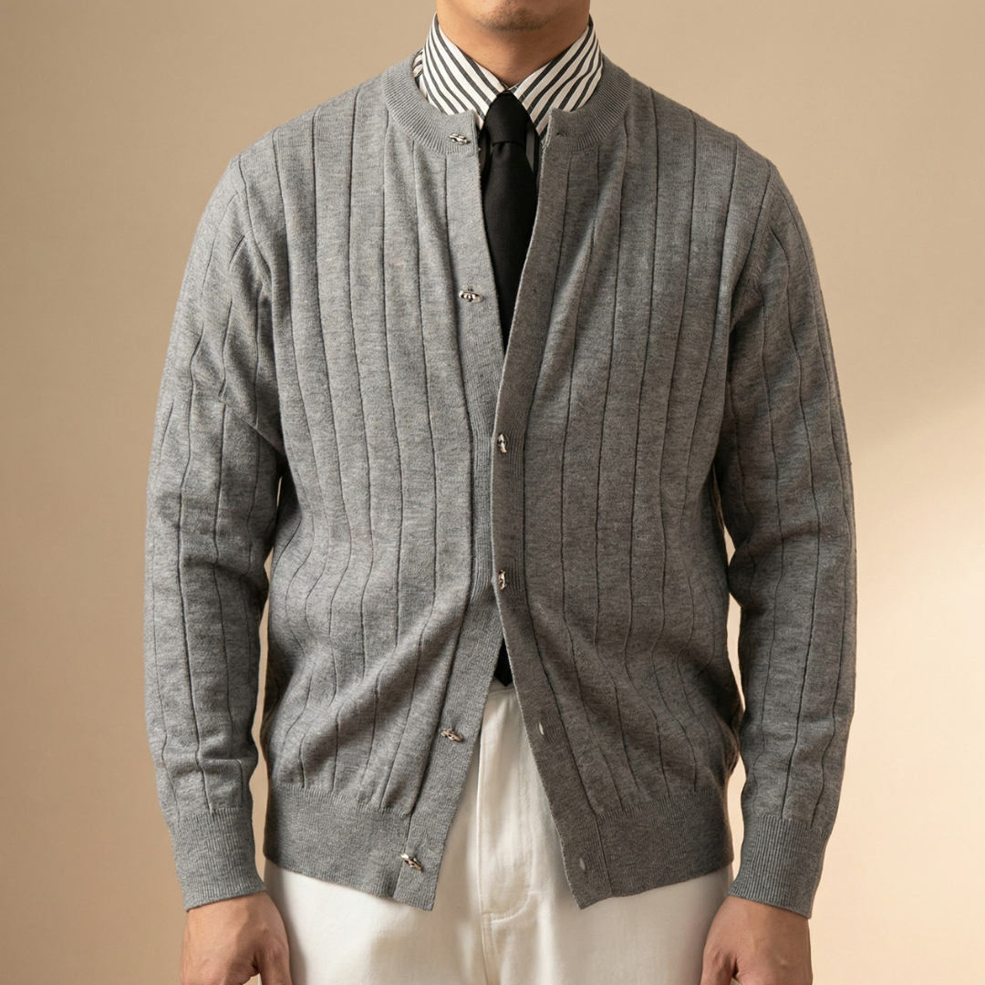 MARCO TIZIANO STRIPED CARDIGAN