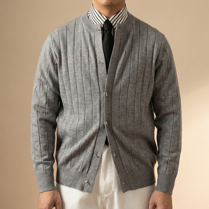 MARCO TIZIANO STRIPED CARDIGAN