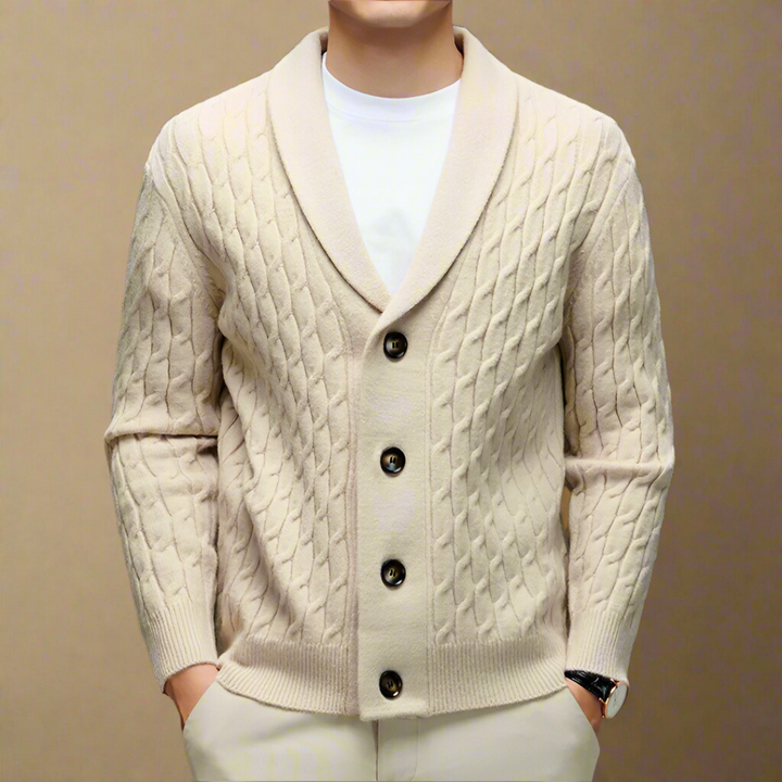 GIUSEPPE ADRIANO CABLE KNIT CARDIGAN