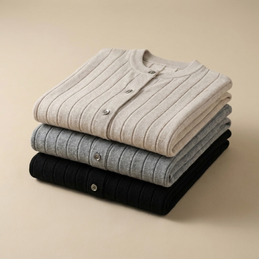 MARCO TIZIANO STRIPED CARDIGAN