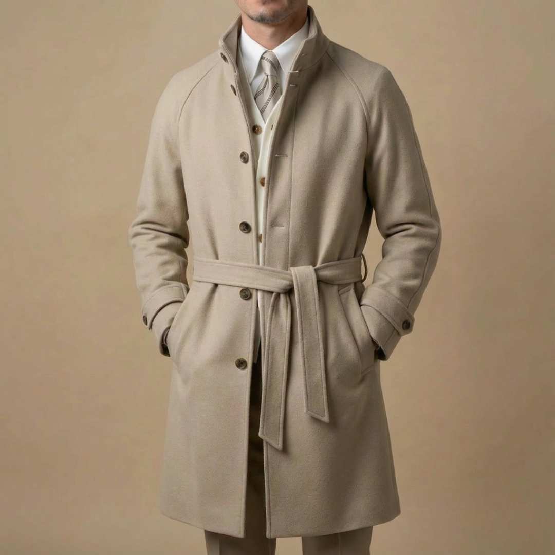 LORENZO MATTEO BELTED RAGLAN OVERCOAT