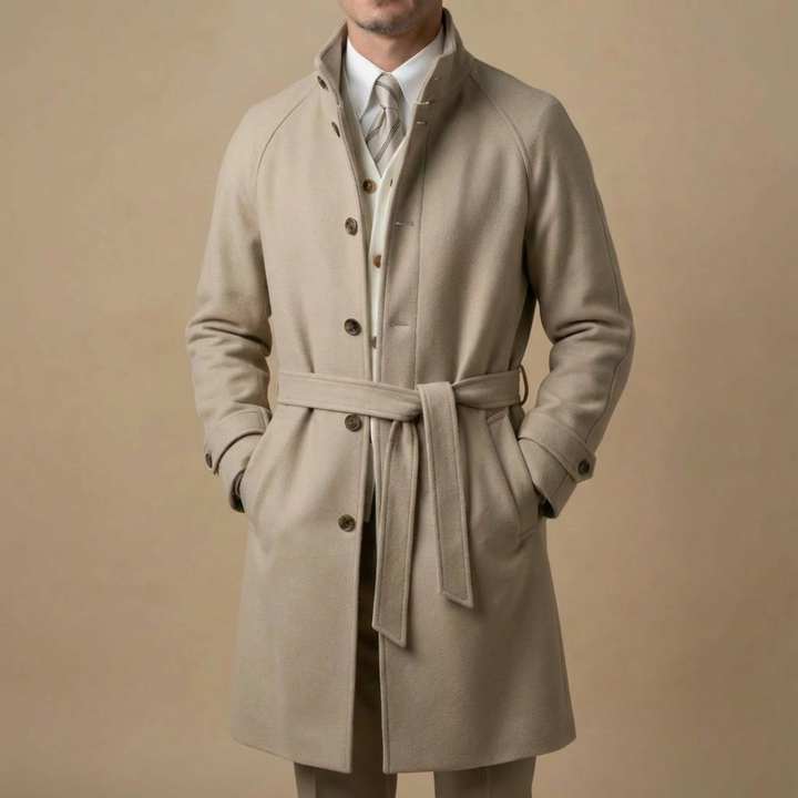 LORENZO MATTEO BELTED RAGLAN OVERCOAT