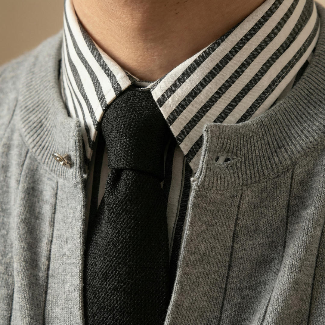 MARCO TIZIANO STRIPED CARDIGAN