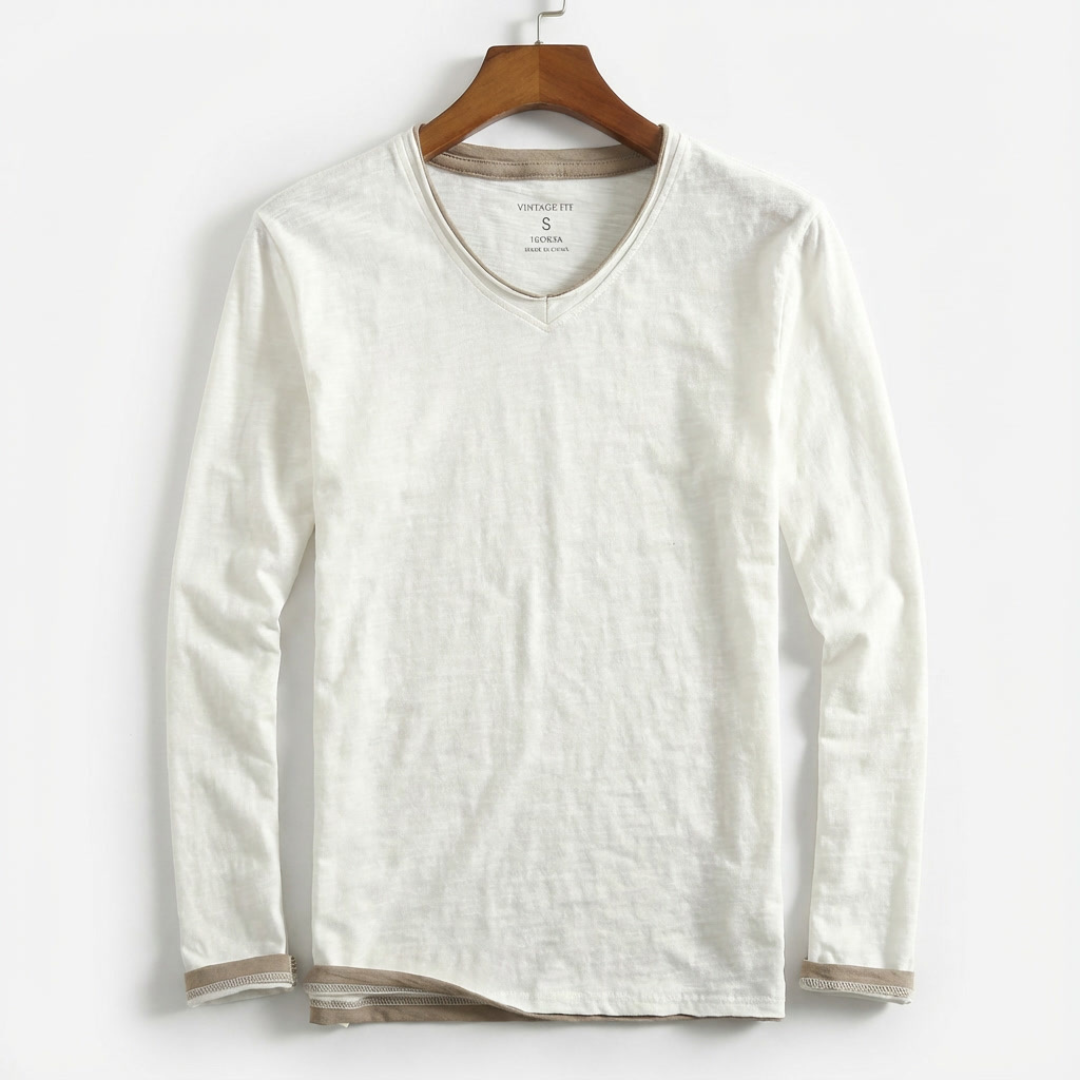 LEONARDO MARCO V-NECK JERSEY SHIRT
