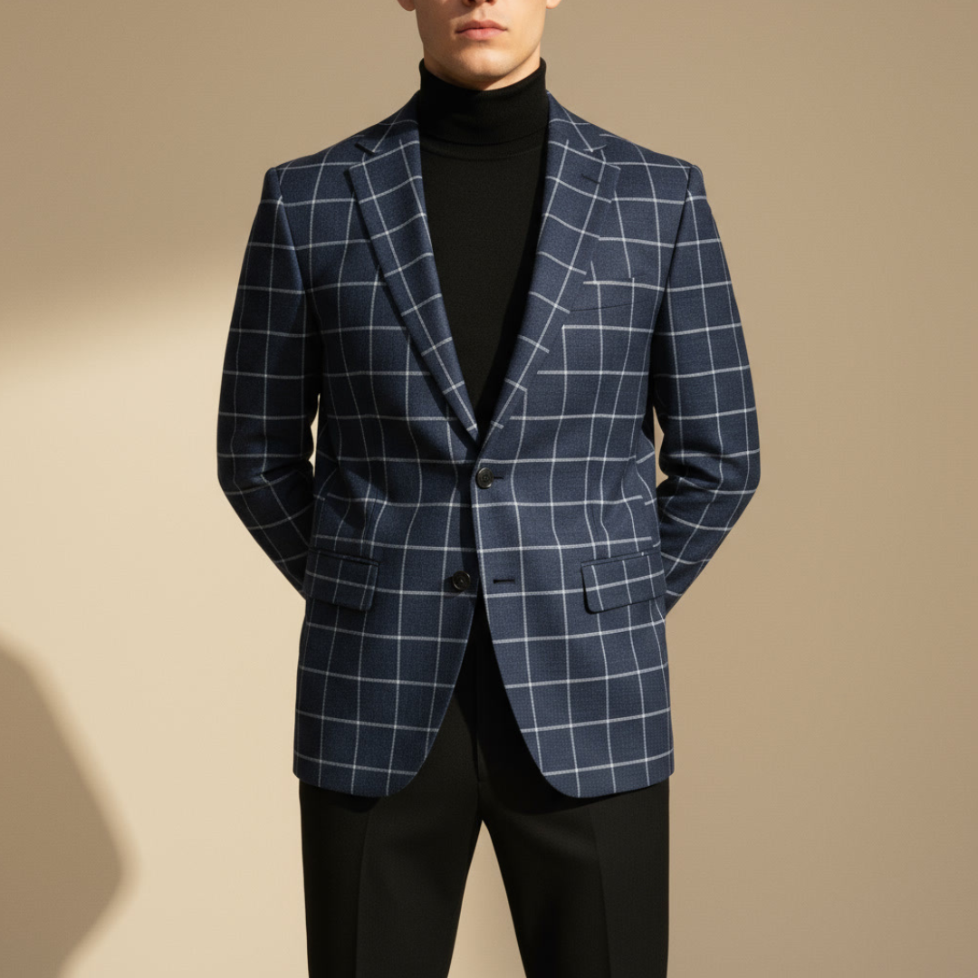 ENZO RAFFAELE CHECKED TAILORED BLAZER