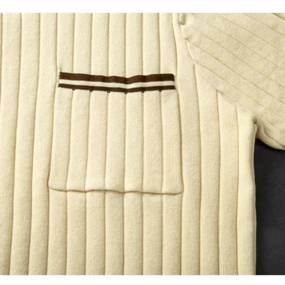 LEONARDO FABRIZIO TEXTURED STRIPE POLO