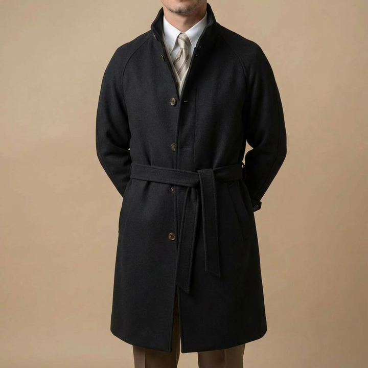 LORENZO MATTEO BELTED RAGLAN OVERCOAT