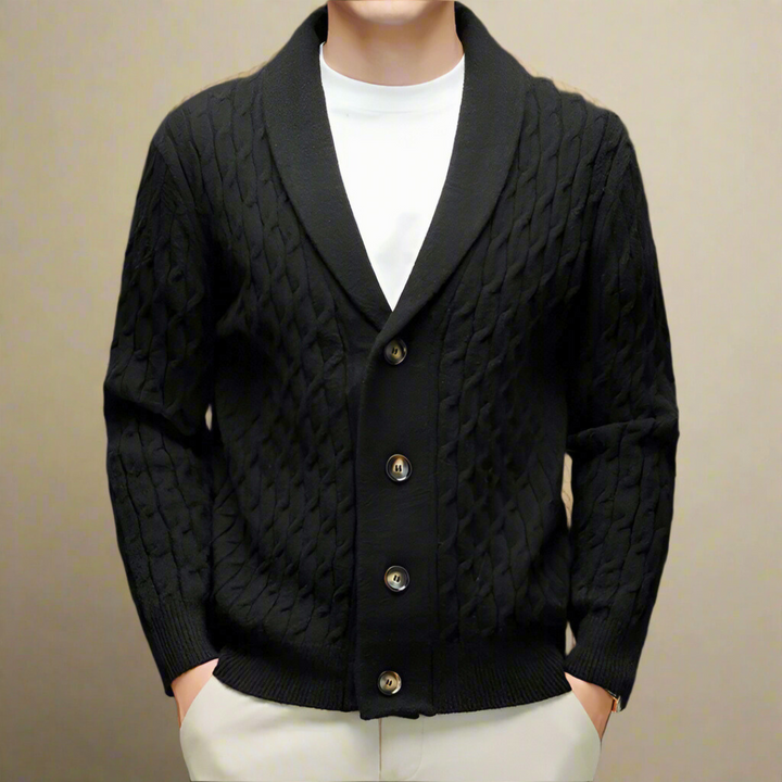 GIUSEPPE ADRIANO CABLE KNIT CARDIGAN