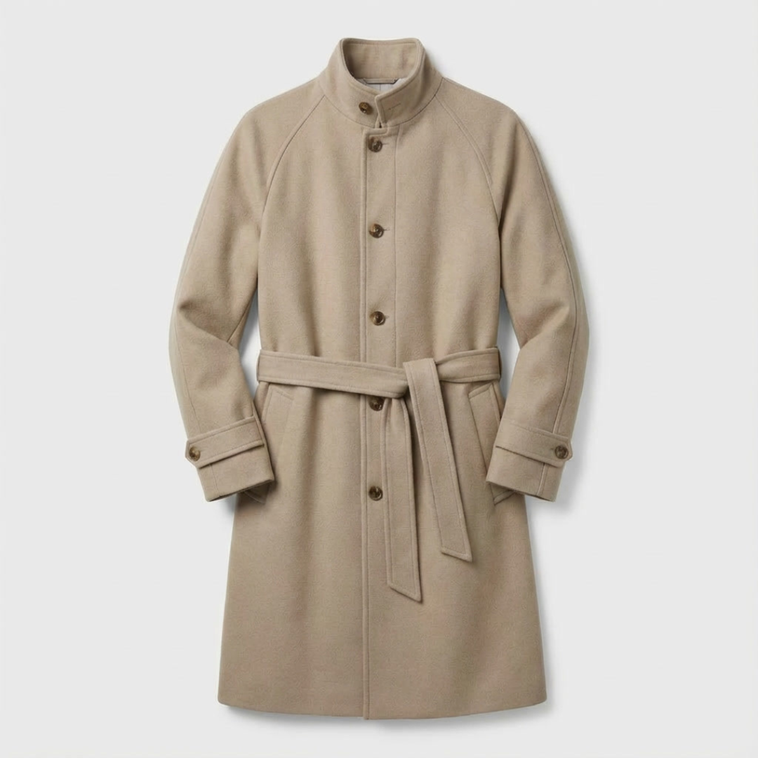 LORENZO MATTEO BELTED RAGLAN OVERCOAT