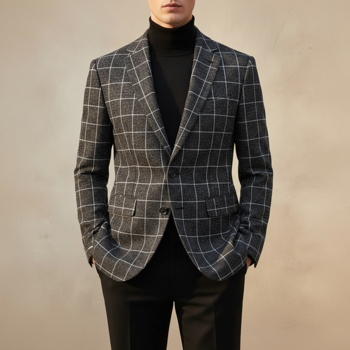 ENZO RAFFAELE CHECKED TAILORED BLAZER