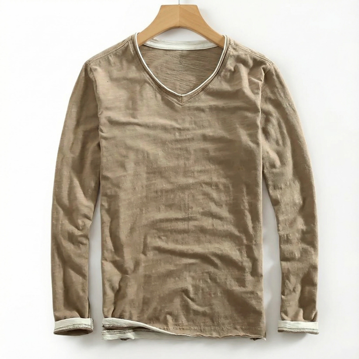 LEONARDO MARCO V-NECK JERSEY SHIRT