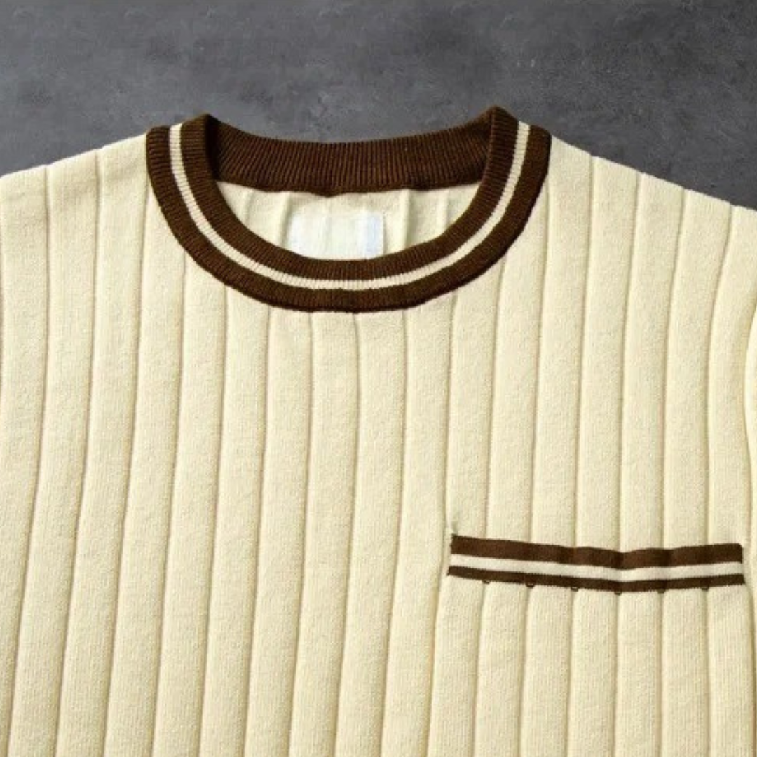 LEONARDO FABRIZIO TEXTURED STRIPE POLO