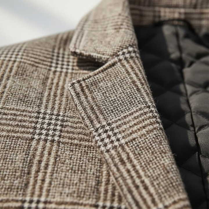 LORENZO VITTORIO CHECKED WOOL OVERCOAT