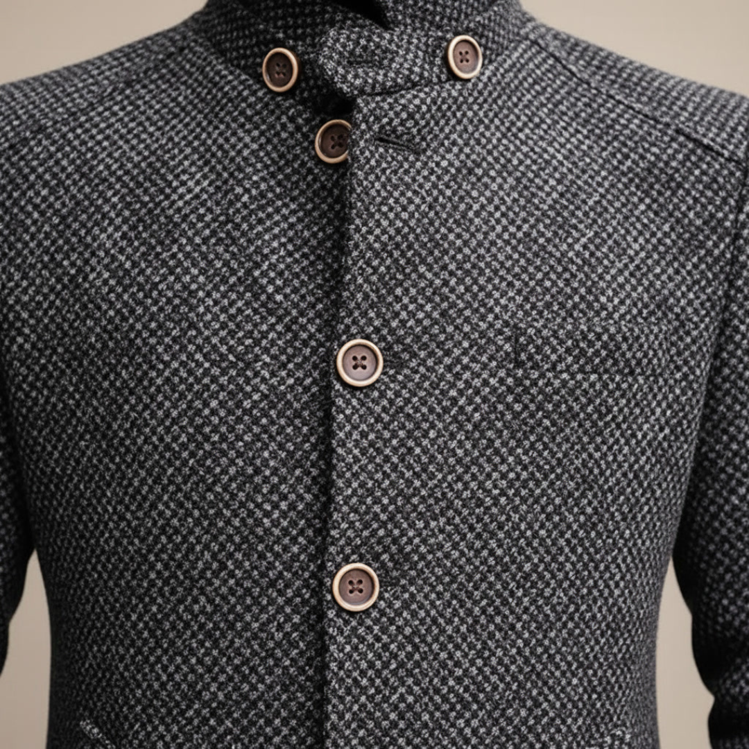 ALESSANDRO RENZO MANDARIN COLLAR COAT