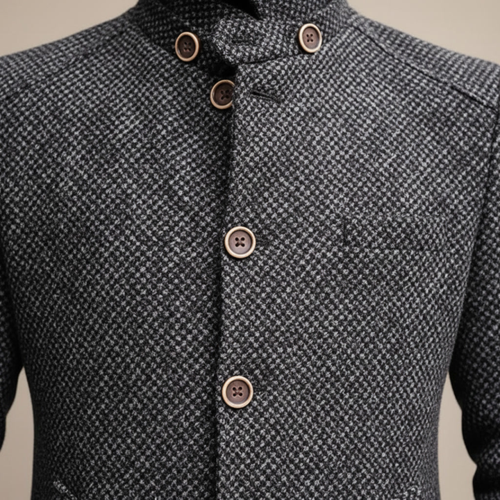 ALESSANDRO RENZO MANDARIN COLLAR COAT