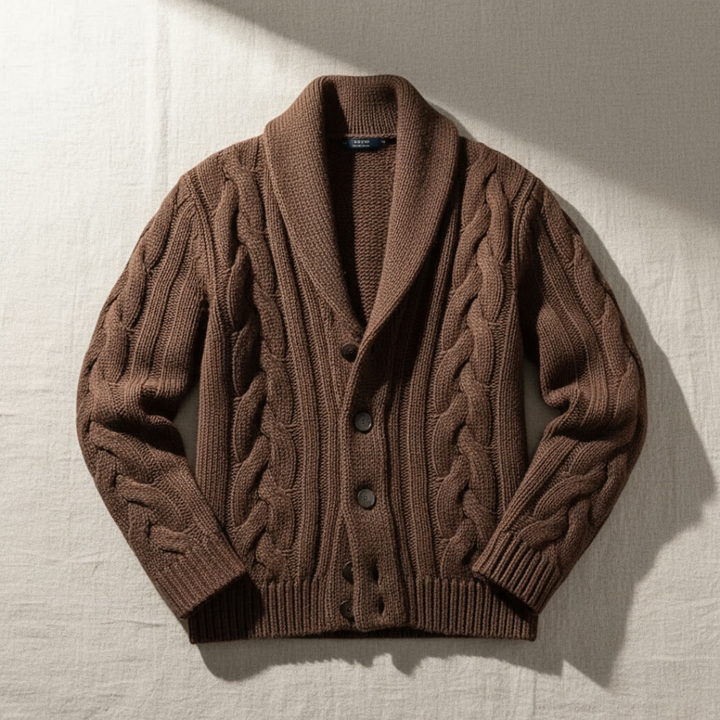GIUSEPPE ADRIANO CABLE KNIT CARDIGAN