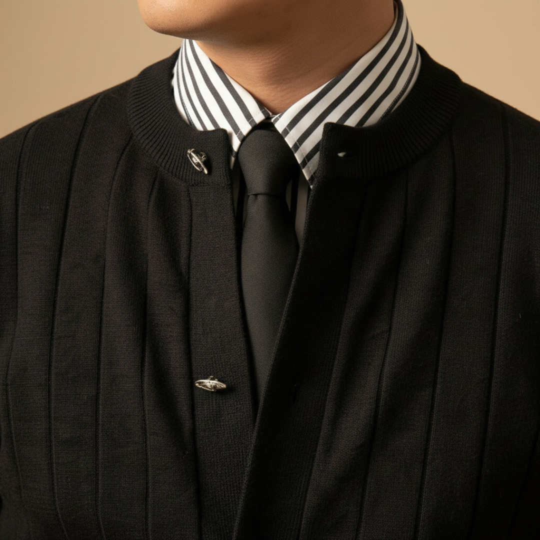 MARCO TIZIANO STRIPED CARDIGAN