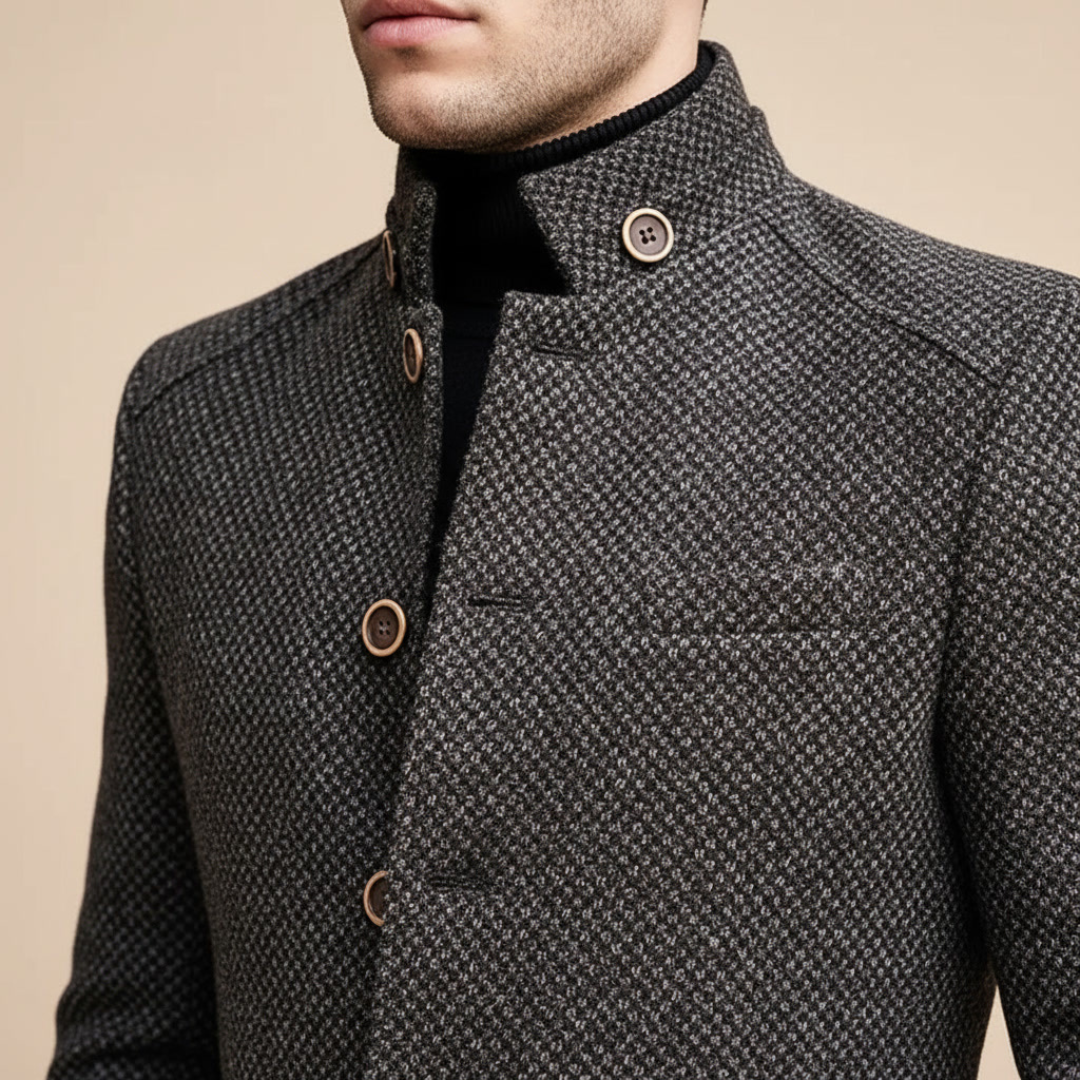 ALESSANDRO RENZO MANDARIN COLLAR COAT