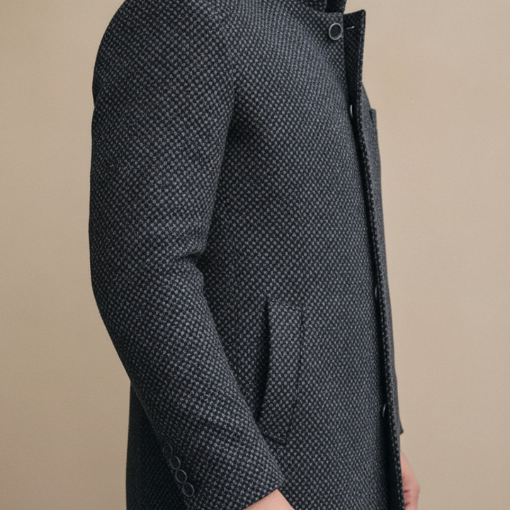 ALESSANDRO RENZO MANDARIN COLLAR COAT