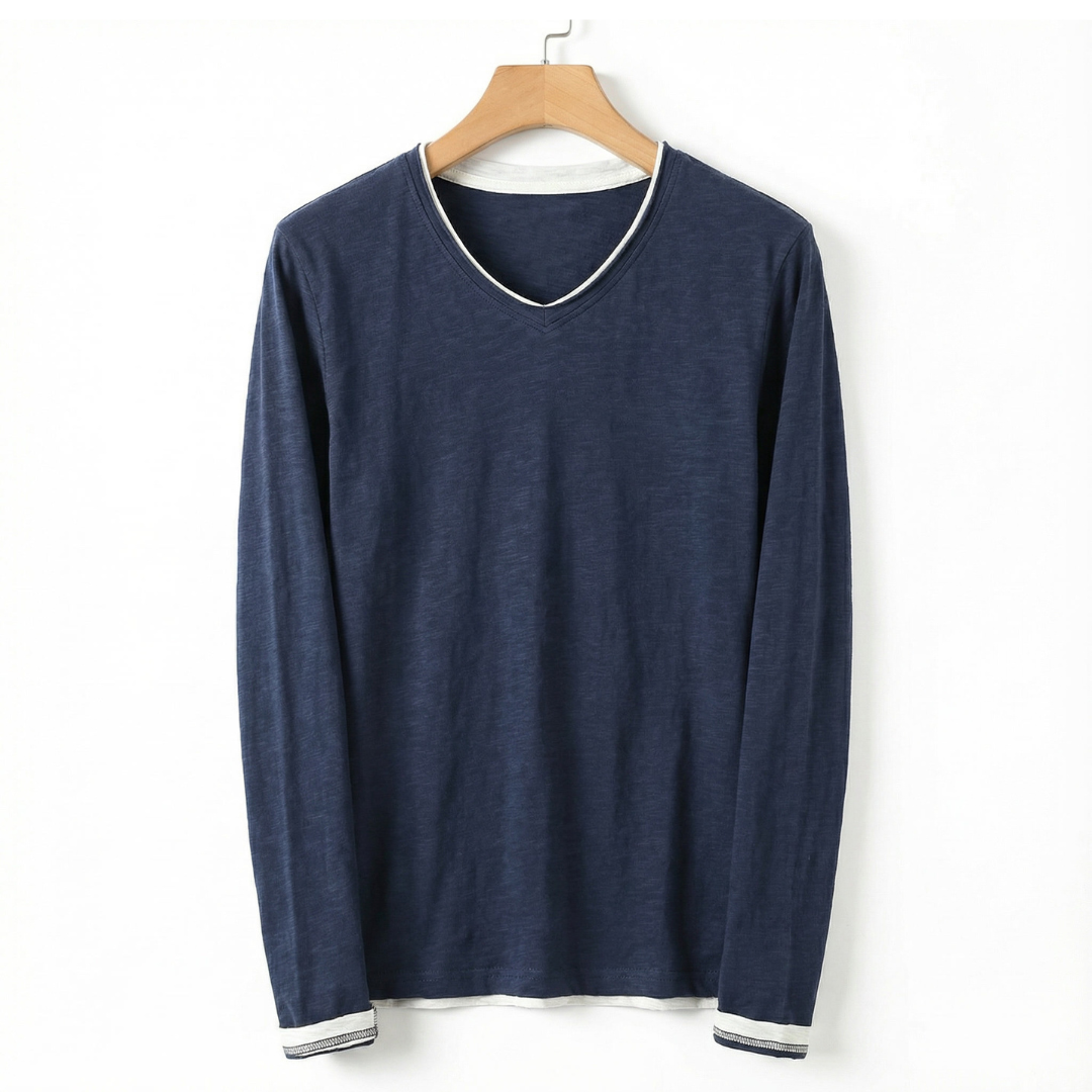 LEONARDO MARCO V-NECK JERSEY SHIRT