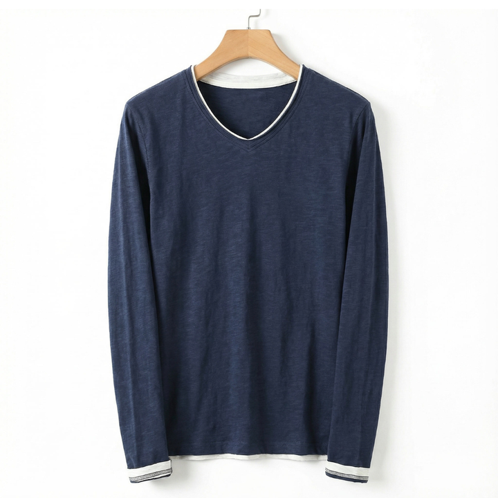 LEONARDO MARCO V-NECK JERSEY SHIRT