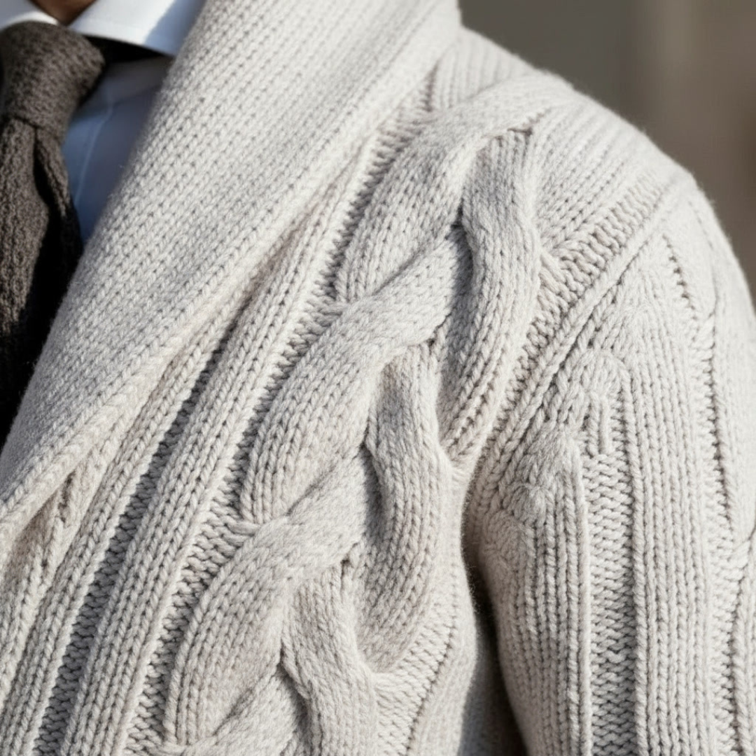 GIUSEPPE ADRIANO CABLE KNIT CARDIGAN