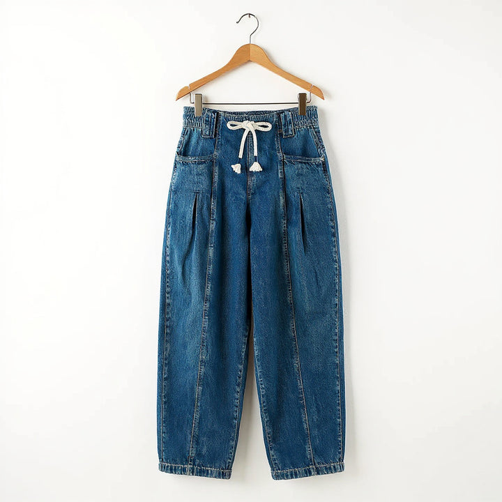 GIULIA FRANCESCA DRAWSTRING WIDE-LEG JEANS