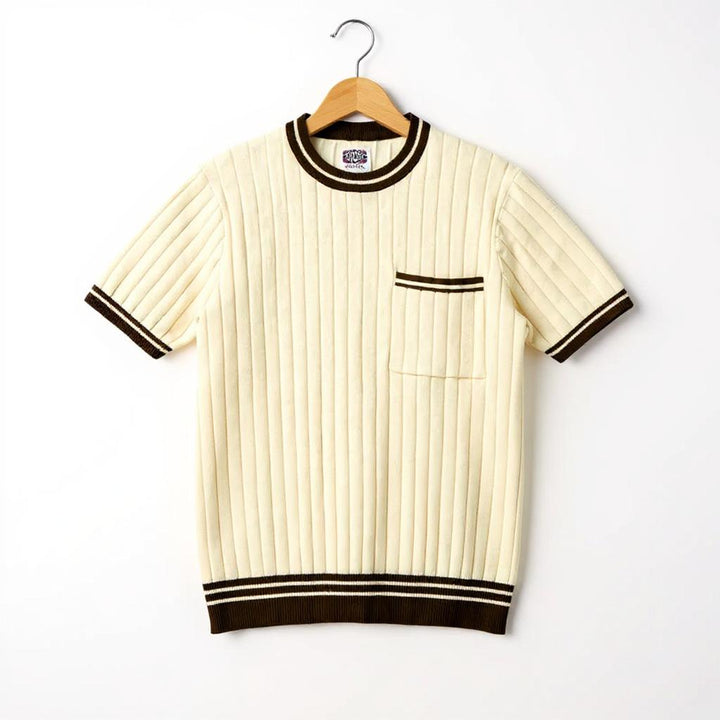 LEONARDO FABRIZIO TEXTURED STRIPE POLO