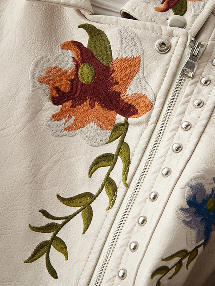 BIANCA ALESSANDRA FLORAL LEATHER JACKET