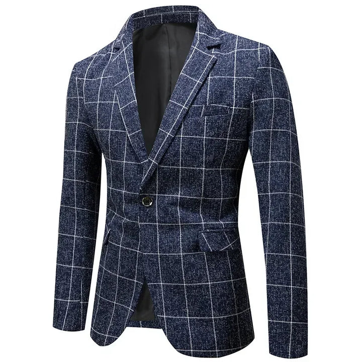 ENZO RAFFAELE CHECKED TAILORED BLAZER