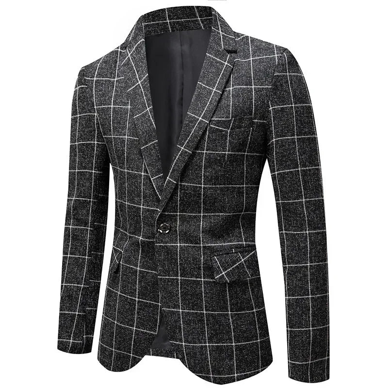 ENZO RAFFAELE CHECKED TAILORED BLAZER