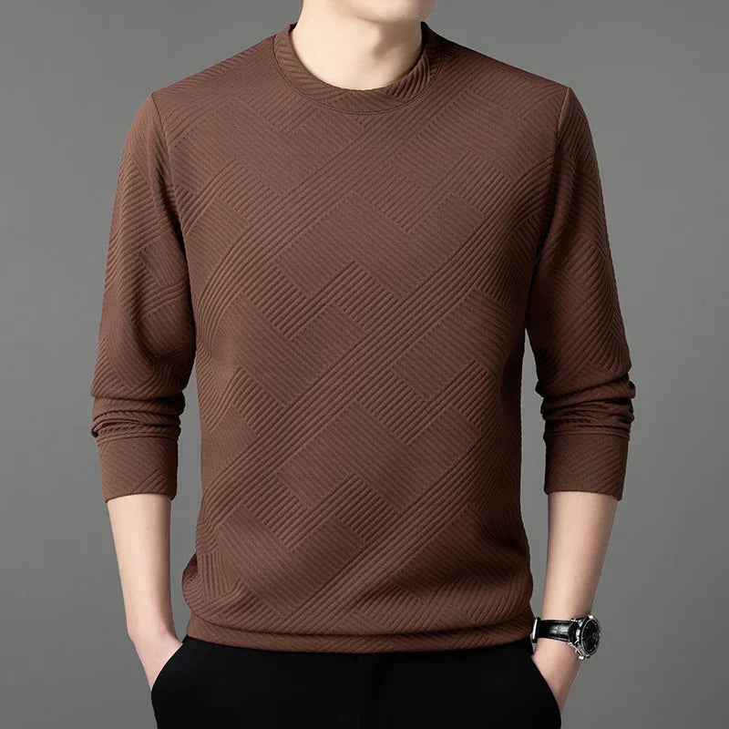 Striped Men's Jacquard Crewneck