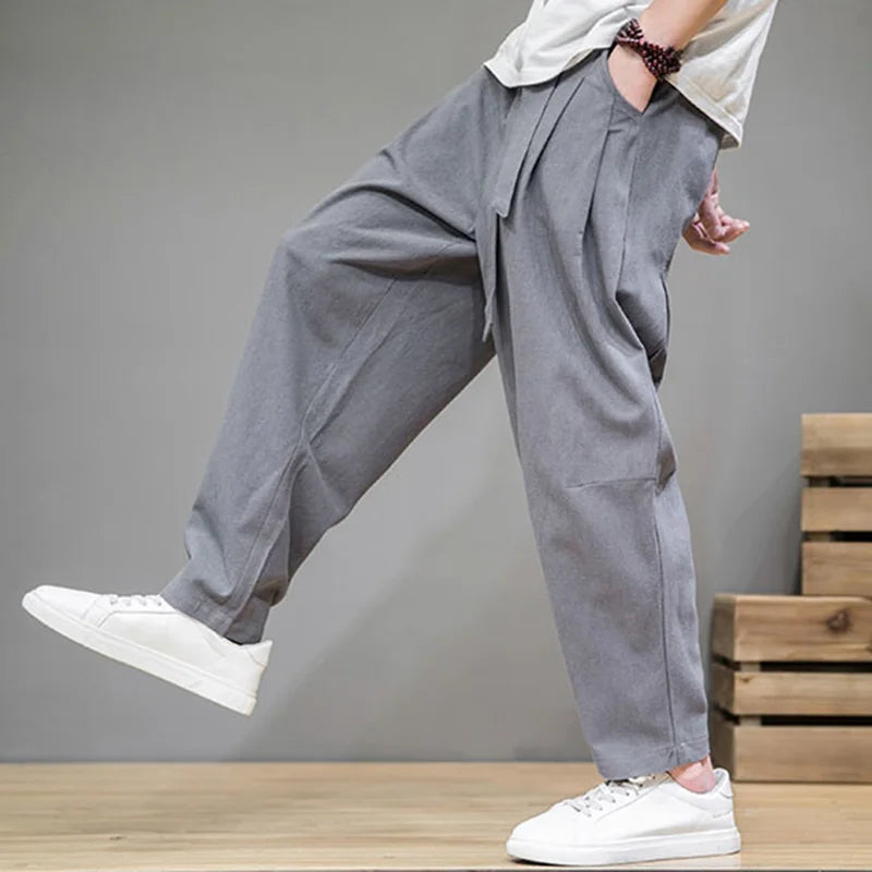 Chinese Style Linen-Cotton Trouser