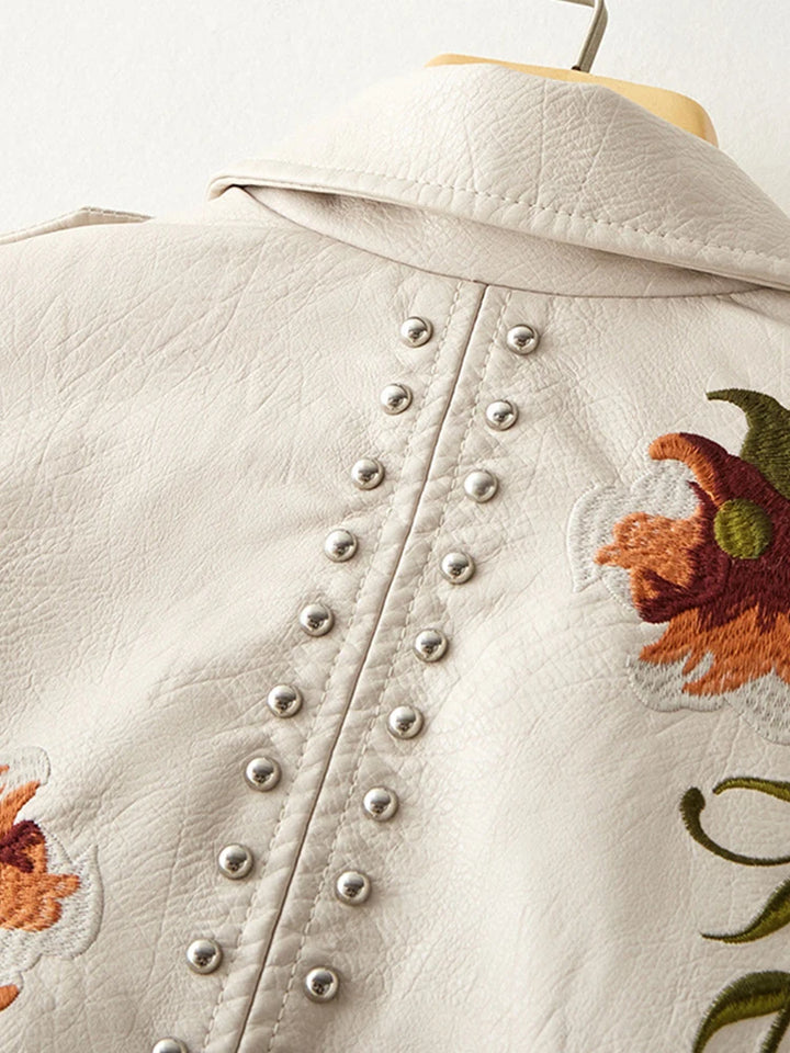BIANCA ALESSANDRA FLORAL LEATHER JACKET