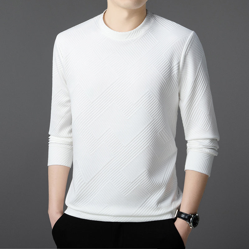 Striped Men's Jacquard Crewneck