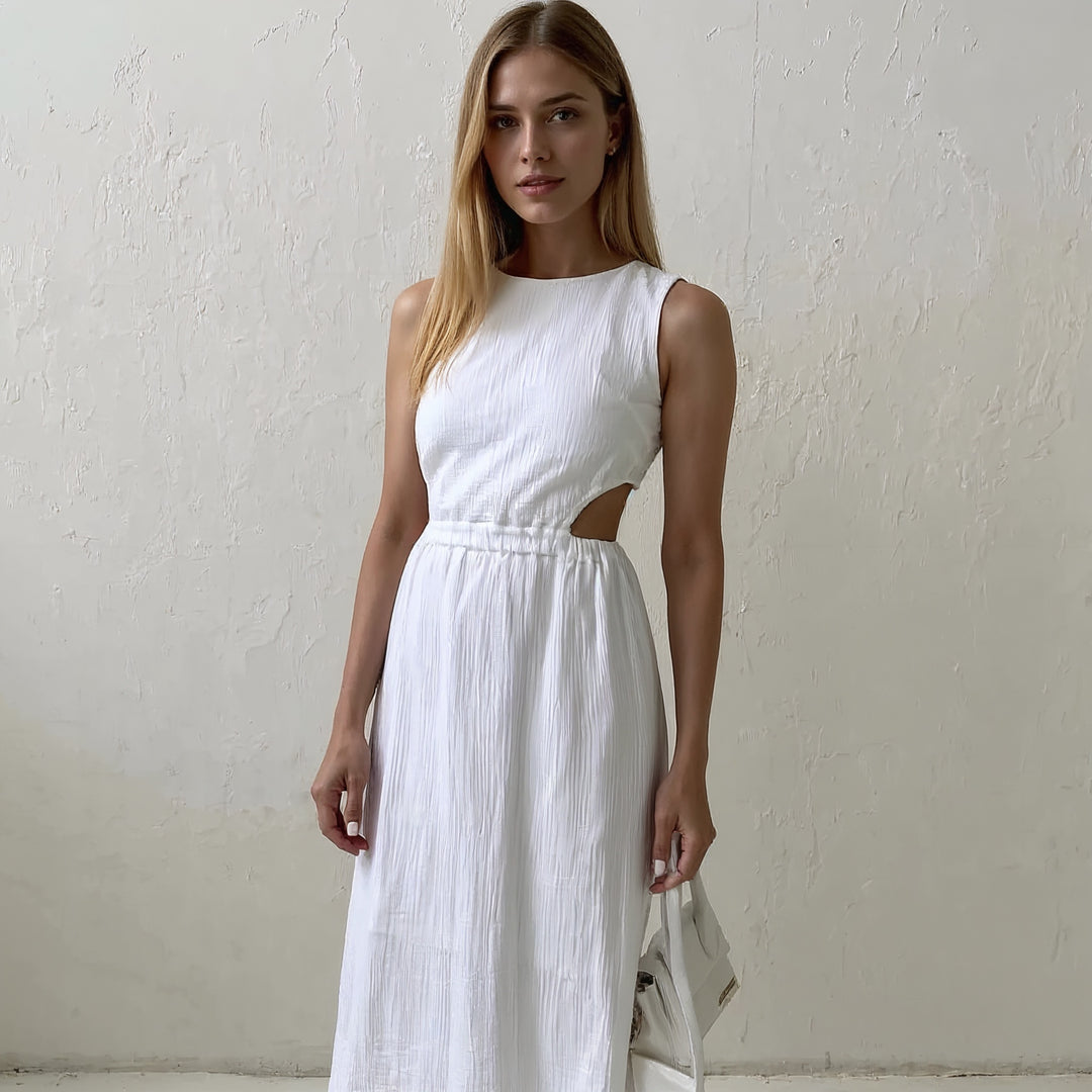 VALENTINA SIDE-SLIT MIDI DRESS