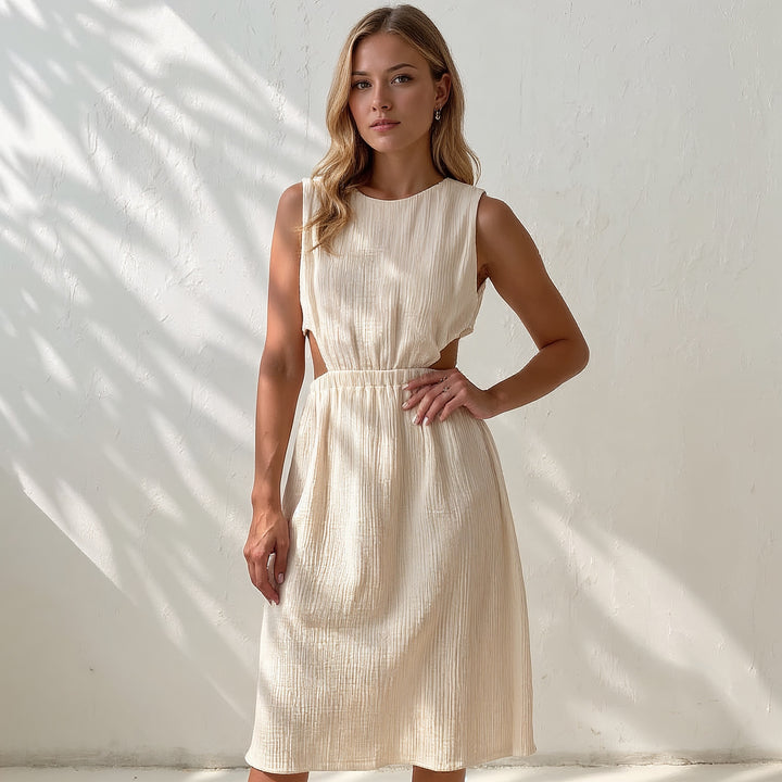 VALENTINA SIDE-SLIT MIDI DRESS