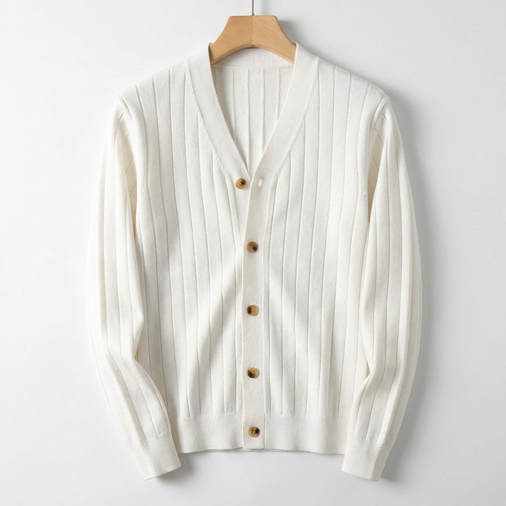 MATTEO LORENZO RIBBED KNIT CARDIGAN
