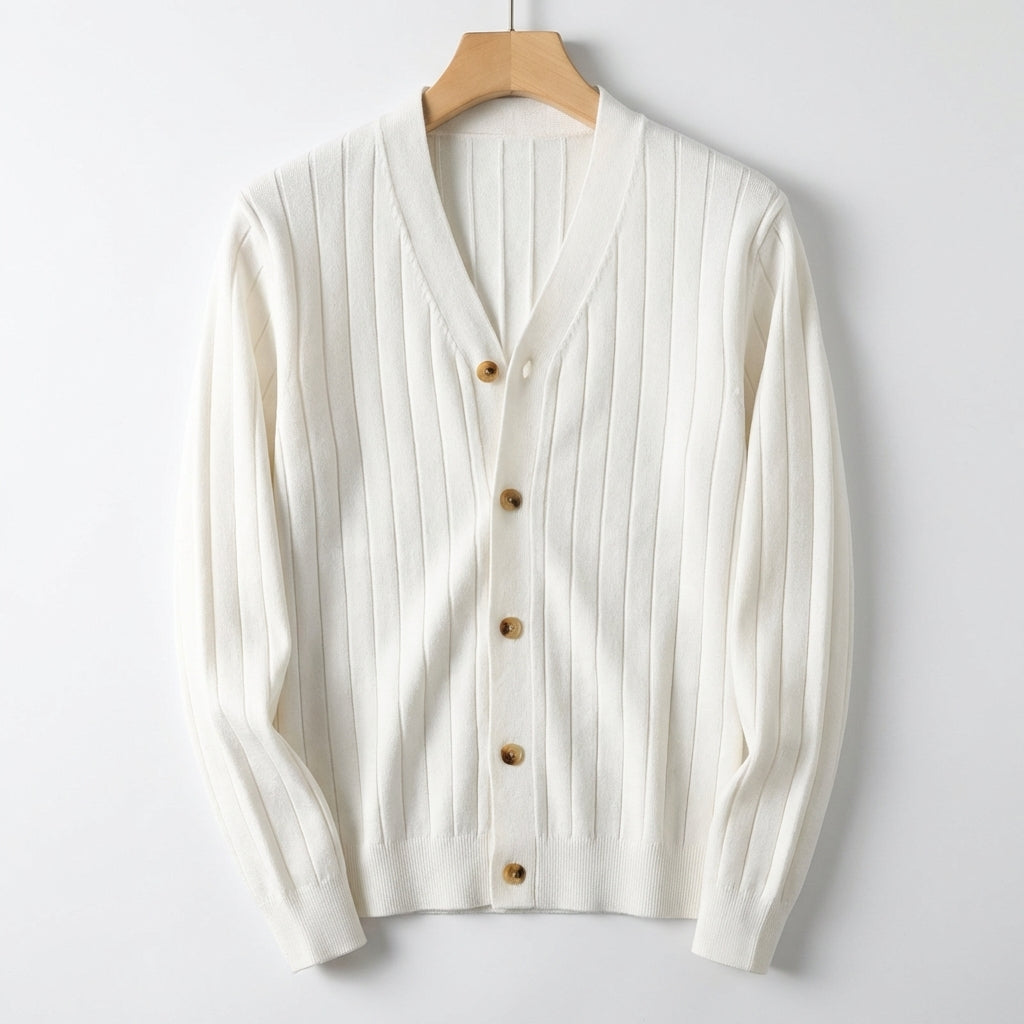 MATTEO LORENZO RIBBED KNIT CARDIGAN