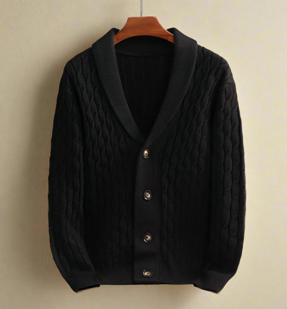 GIUSEPPE ADRIANO CABLE KNIT CARDIGAN